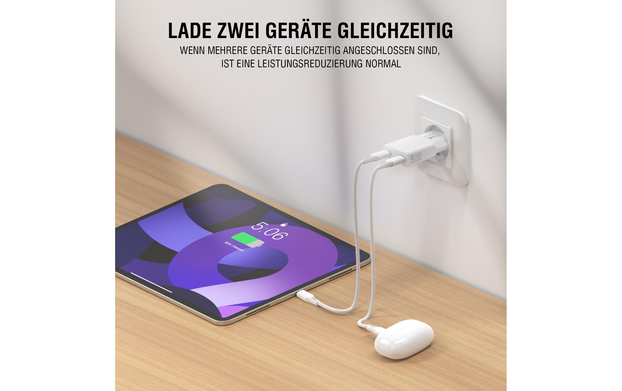 4smarts Netzladegerät PDPlug Slim Dual Weiss
