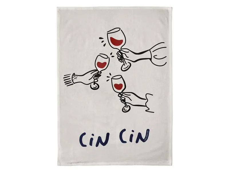 Chic Mic Geschirrtuch Cin cin Schwarz/Weiss Chic Mic Geschirrtuch Cin cin Schwarz/Weiss