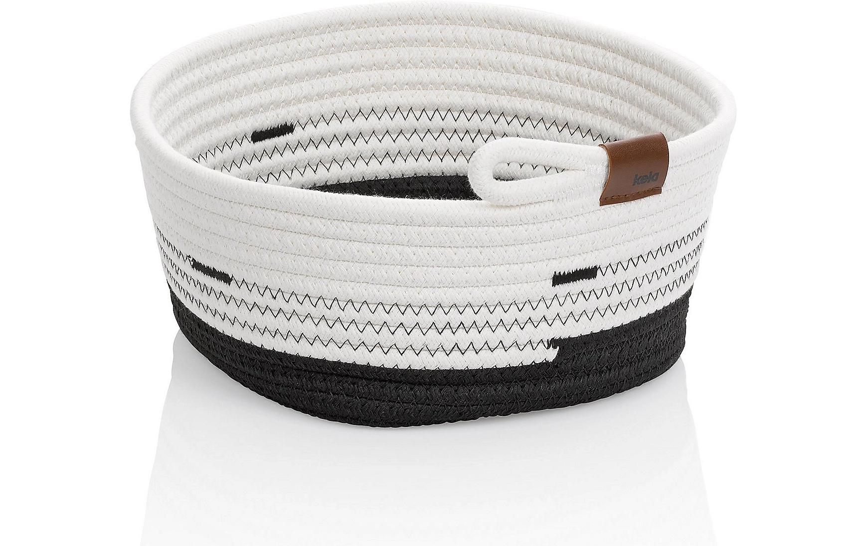Kela Aufbewahrungskorb Hedda 25 x 12 cm, Schwarz/Weiss