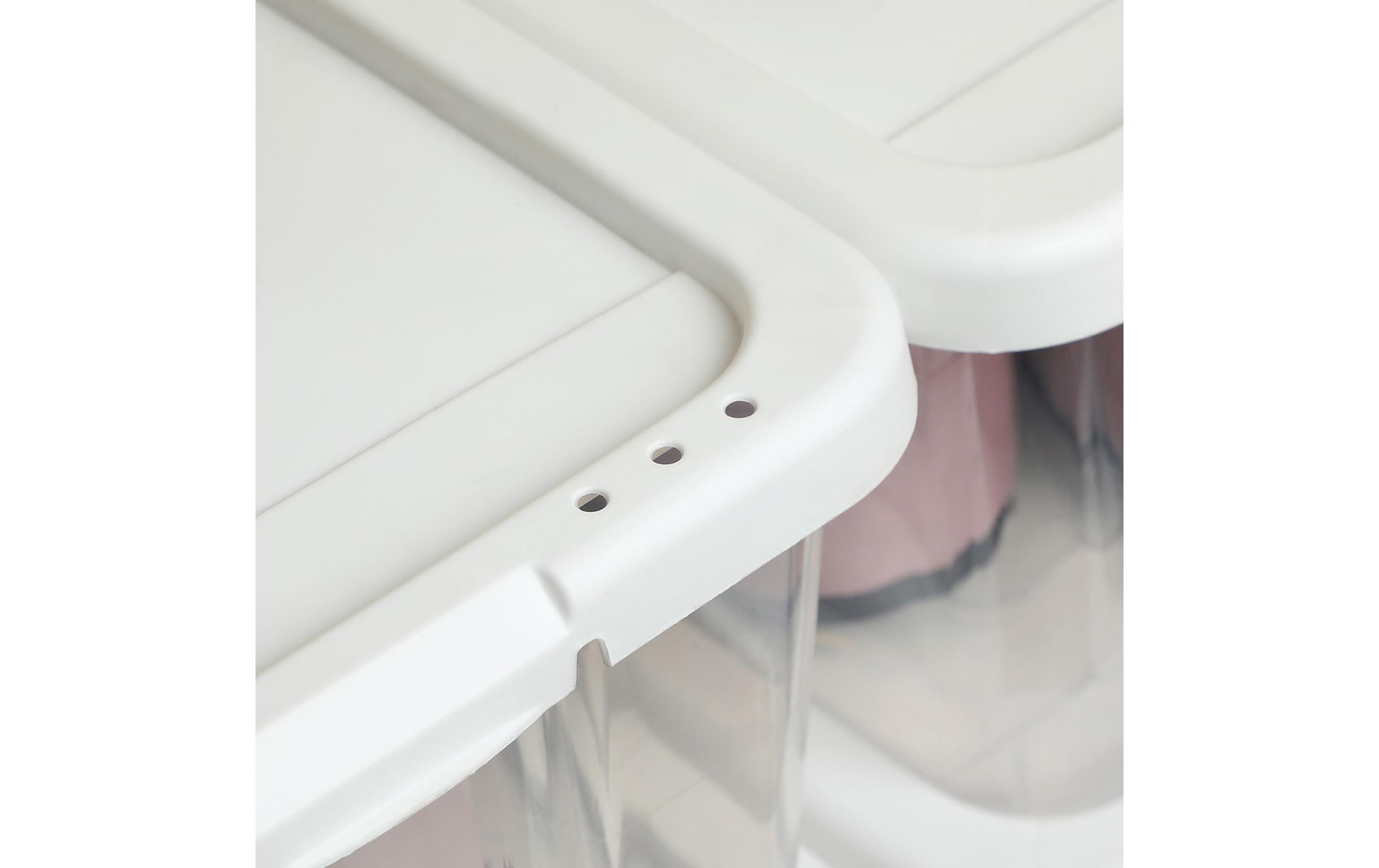 Songmics Schuhorganizer mit Deckel 35 x 20 cm, Weiss/Transparent