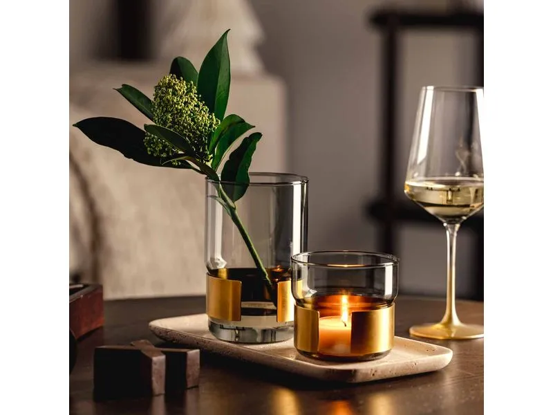 Leonardo Vase Silenzio 15 cm, Gold/Transparent Leonardo Vase Silenzio 15 cm, Gold/Transparent