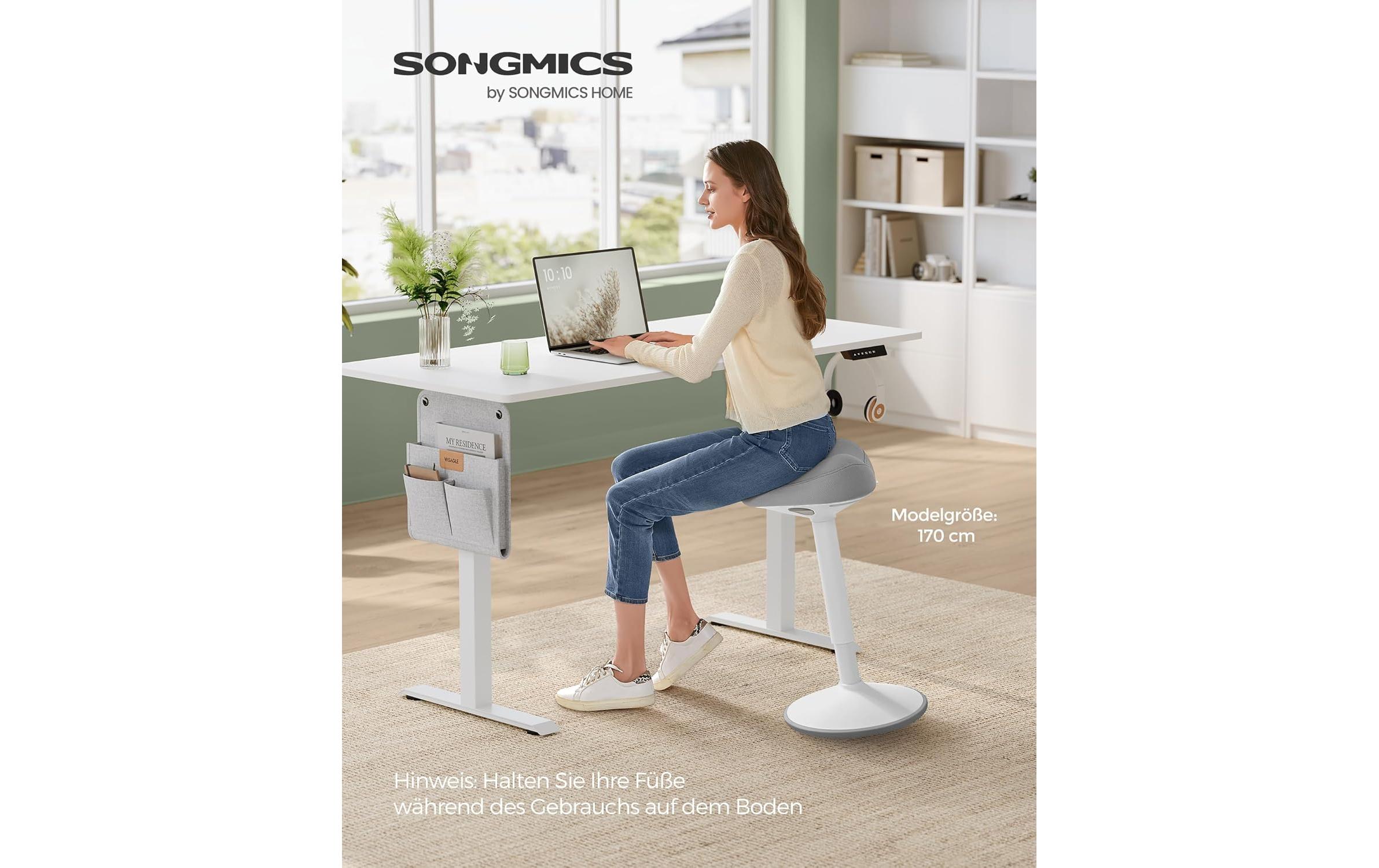 Songmics Steh-Hocker Grau/Weiss, 83.5 cm