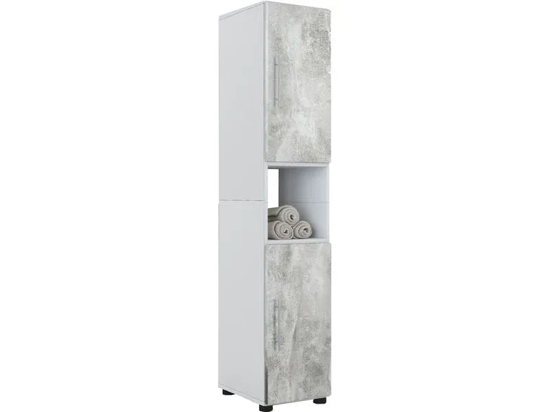 VCM Badezimmerregal Flandu 31 x 160 cm, Weiss/Grau VCM Badezimmerregal Flandu 31 x 160 cm, Weiss/Grau