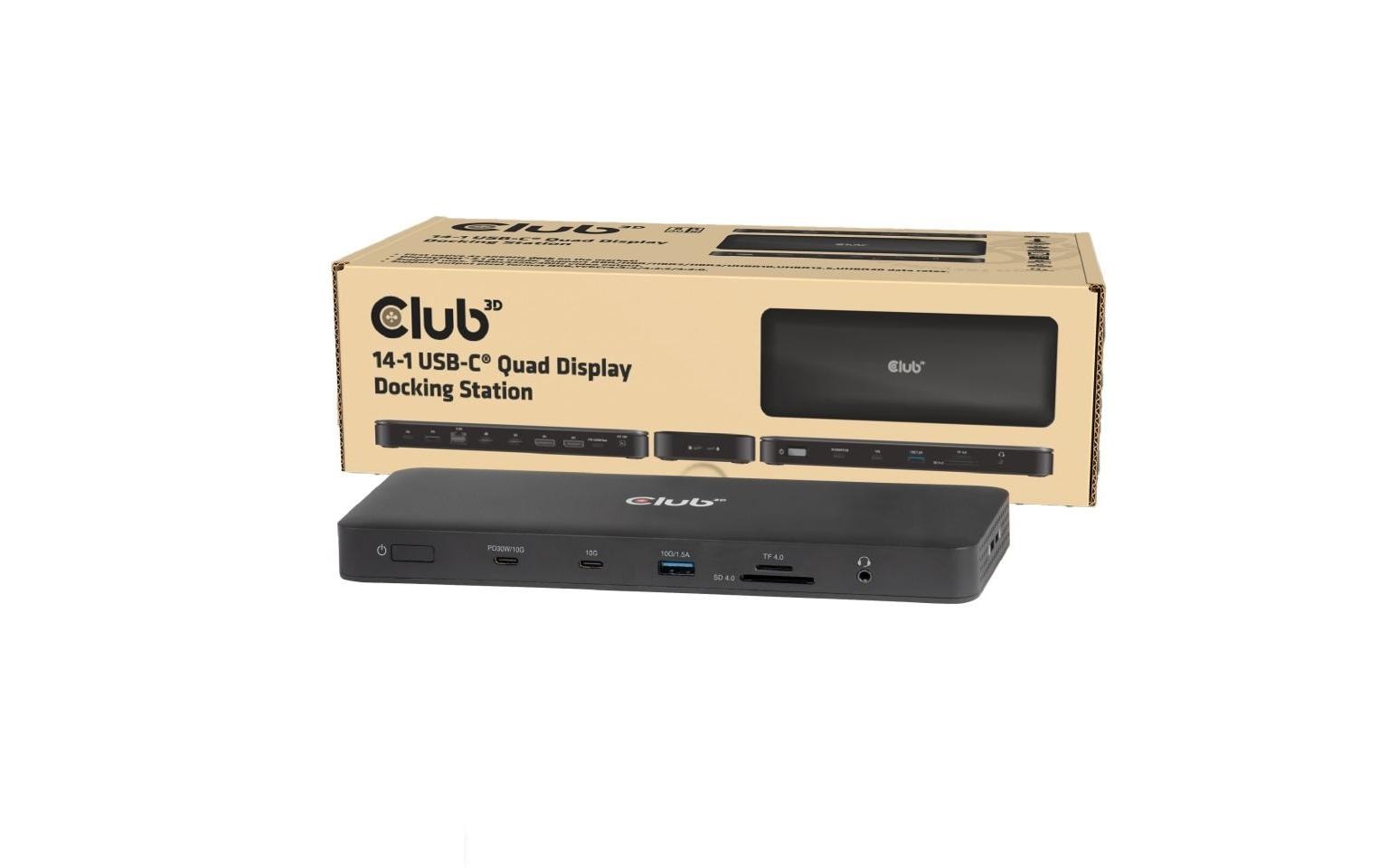 Club 3D Dockingstation CSV-2540 14-1 USB-C Quad-Display