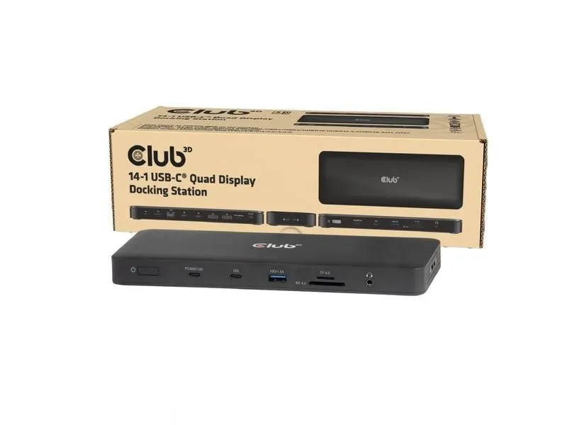 Club 3D Dockingstation CSV-2540 14-1 USB-C Quad-Display Club 3D Dockingstation CSV-2540 14-1 USB-C Quad-Display