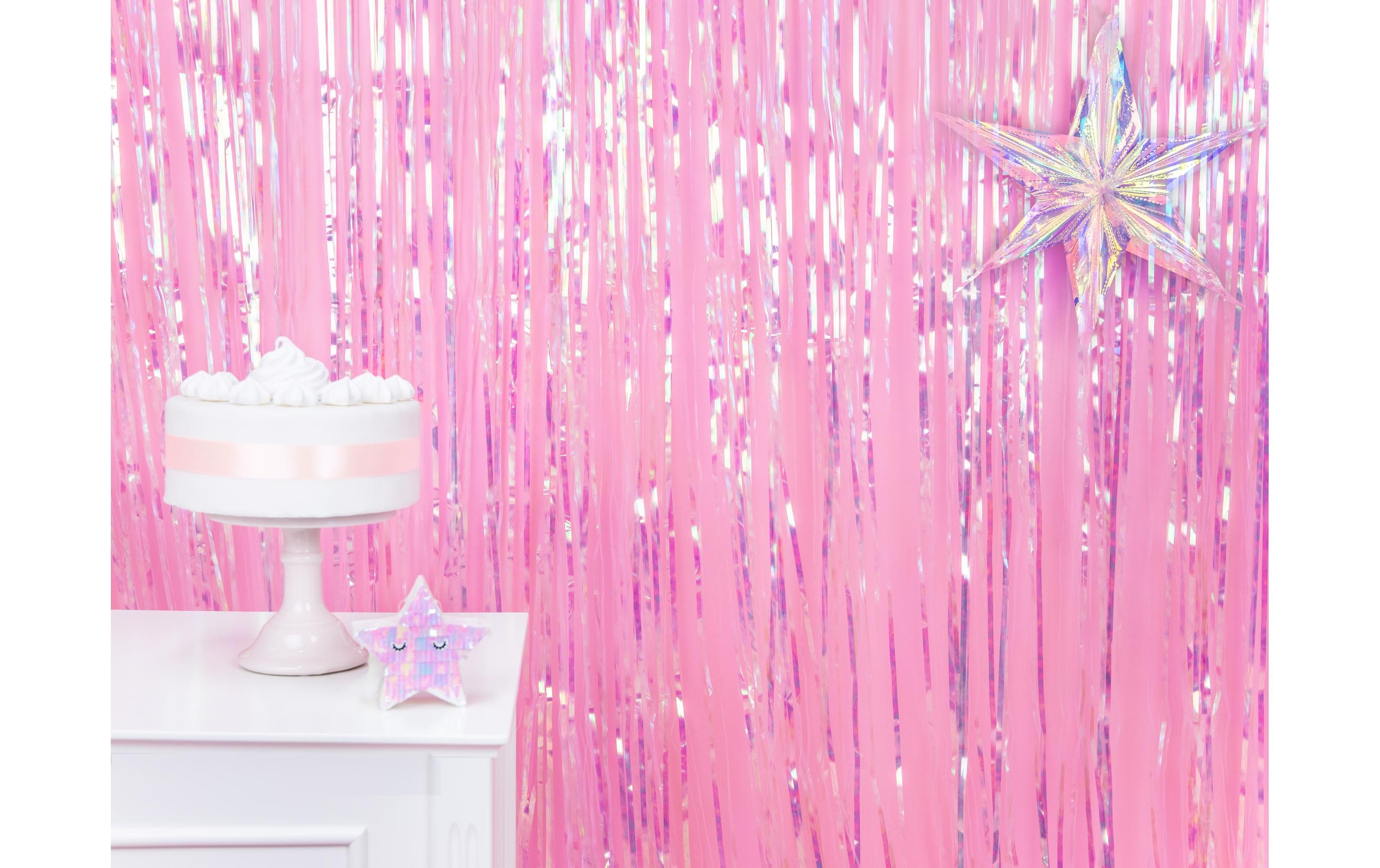 Partydeco Partyaccessoire Vorhang 90 x 250 cm, Opal