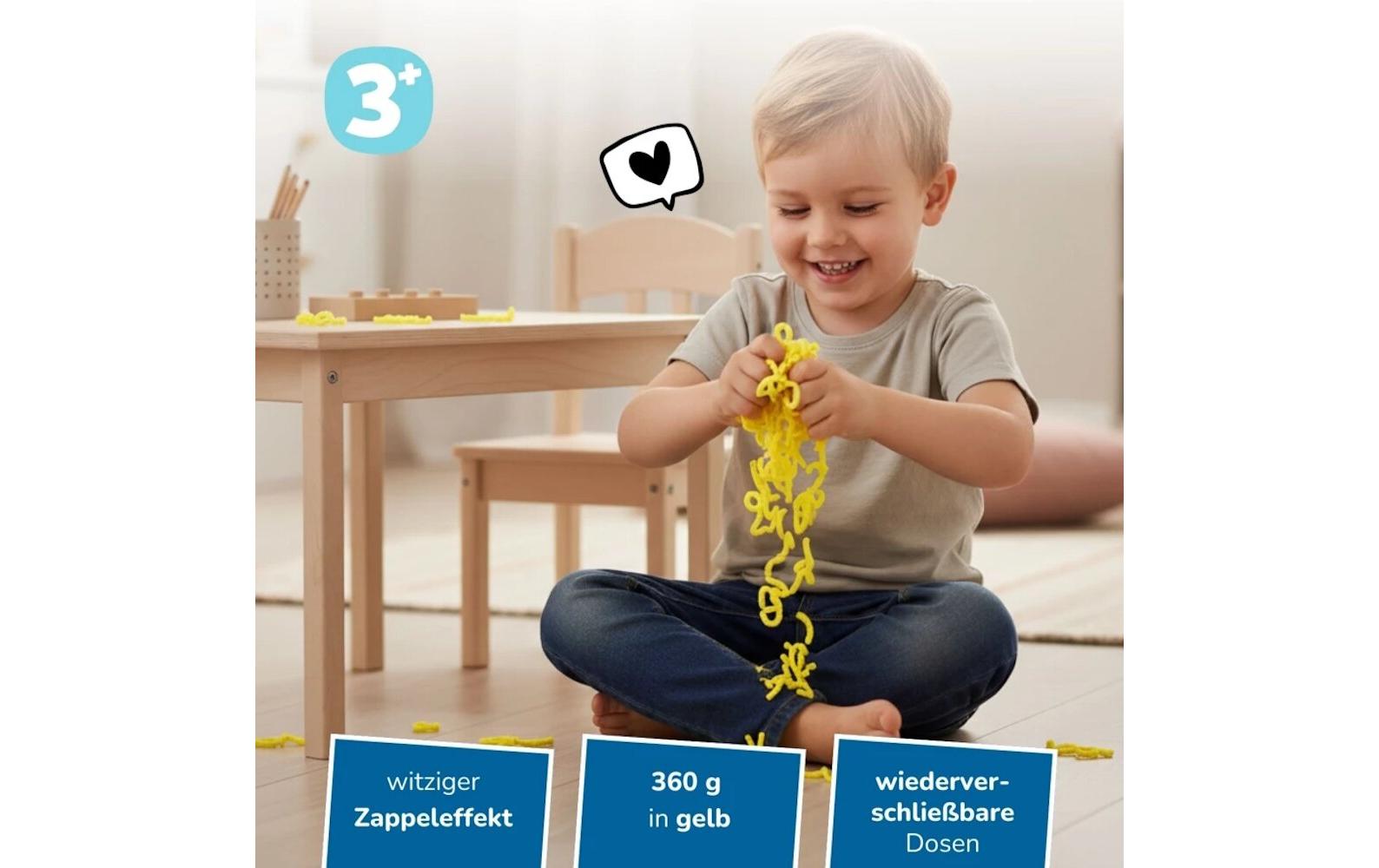 alldoro Squishy Worms Gelb, Kunststoff, 120 g