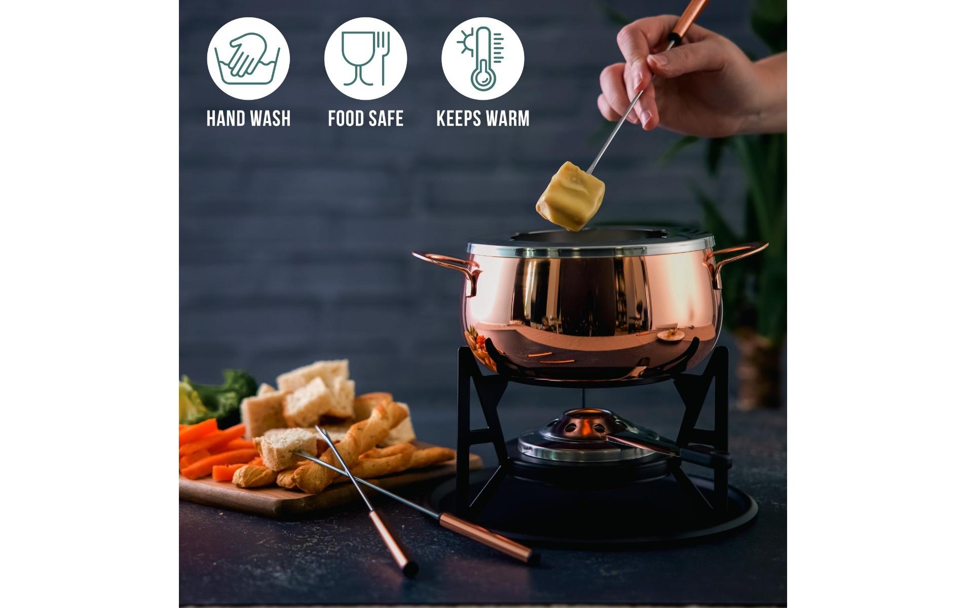 Oak & Steel Schokoladenfondue-Set 11 Teile, Rosegold