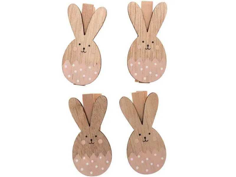 Rico Design Dekoklammer Osterhase 4 Stück, Rosa Rico Design Dekoklammer Osterhase 4 Stück, Rosa