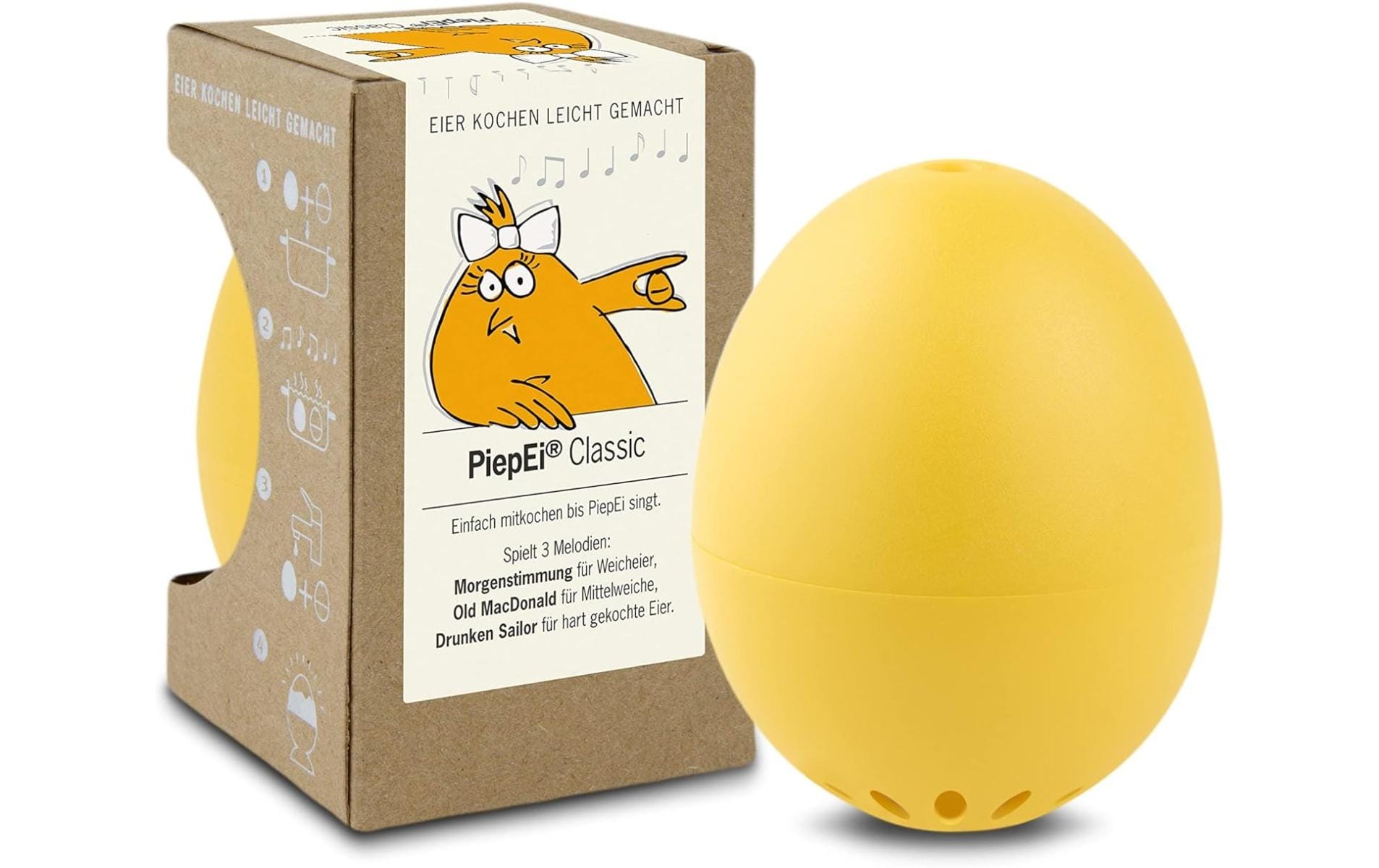 PiepEi Küchentimer Singende Eieruhr Classic, Gelb