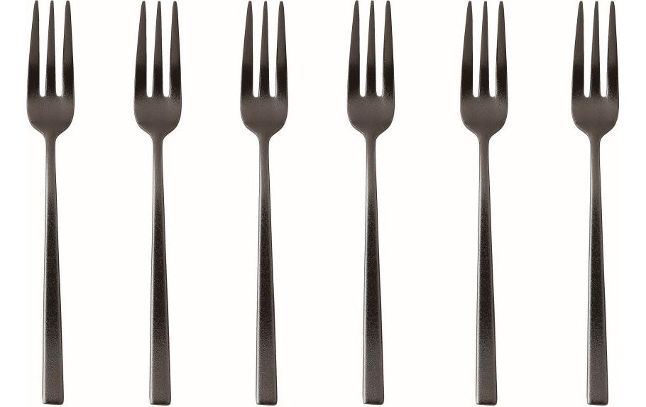 Sambonet Kuchengabel Rock 1 Stück, Schwarz glanz/Metall/Silber