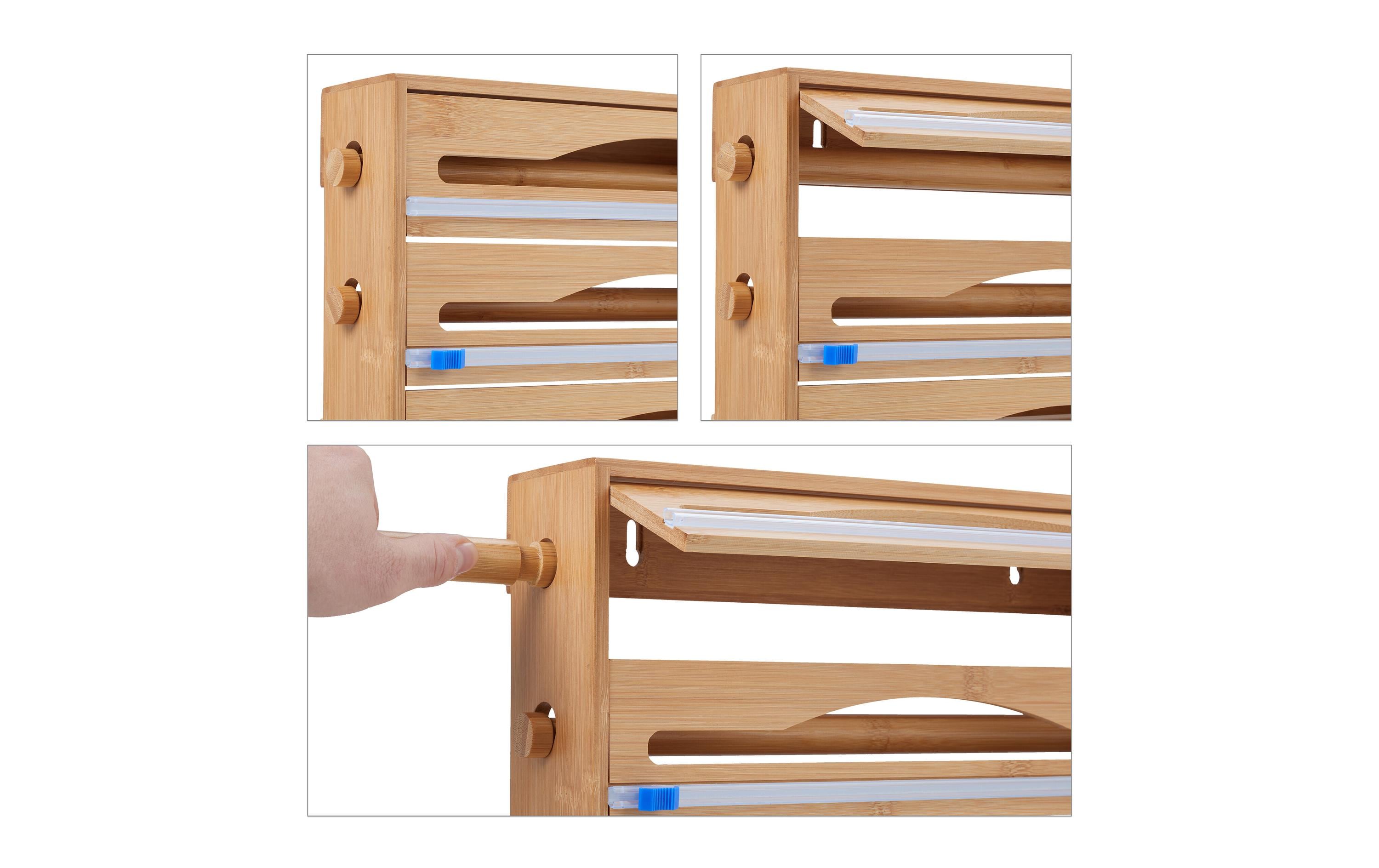 relaxdays Folienschneider 3 in 1 Natur