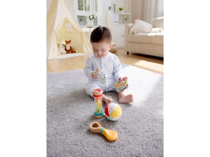 Hape Musikspielzeug 5-in-1-Baby-Sensorik-Set 5-tlg
