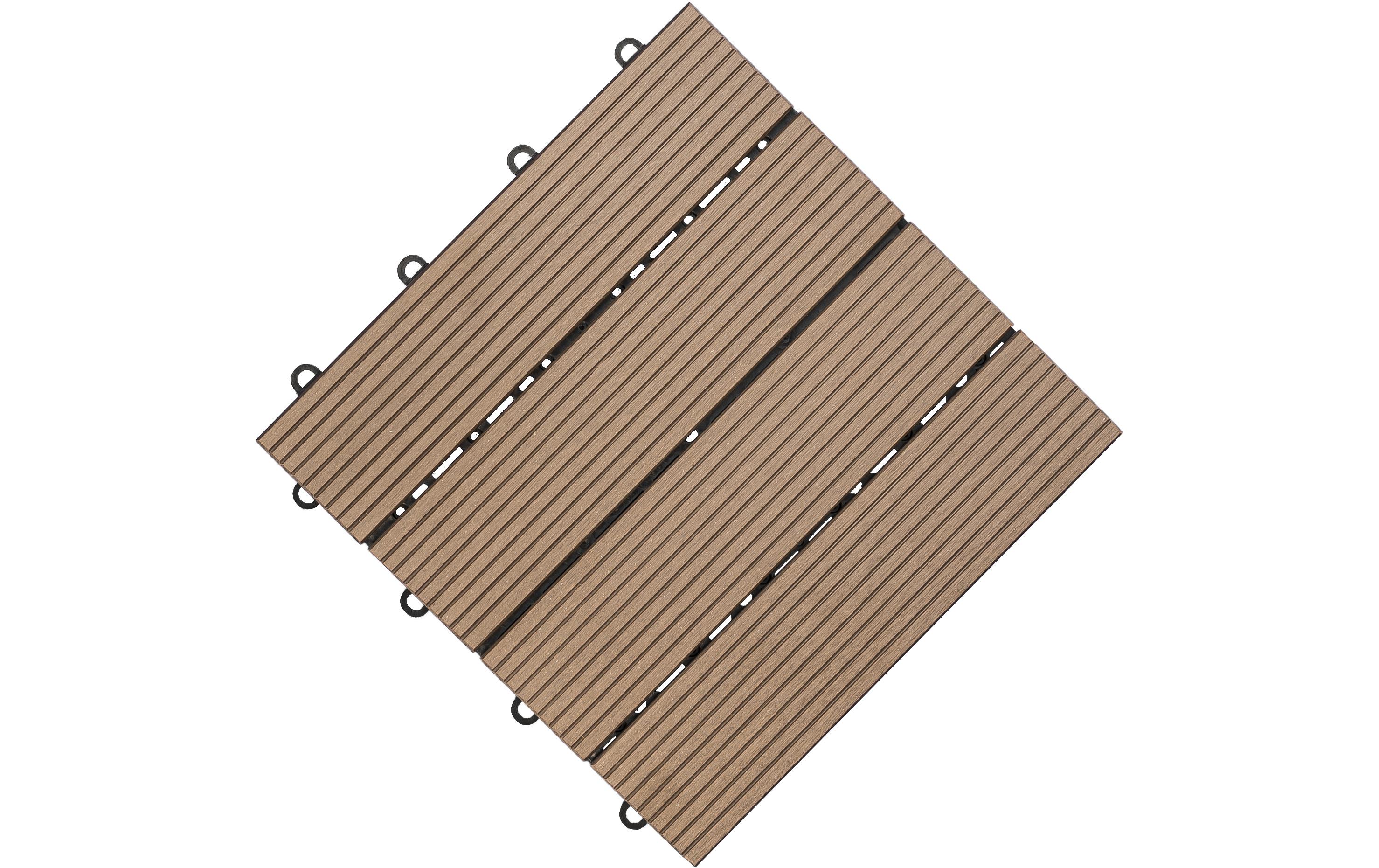 Florco Balkon-& Terrassenplatten WPC braun 30 x 30, 6 Stk.