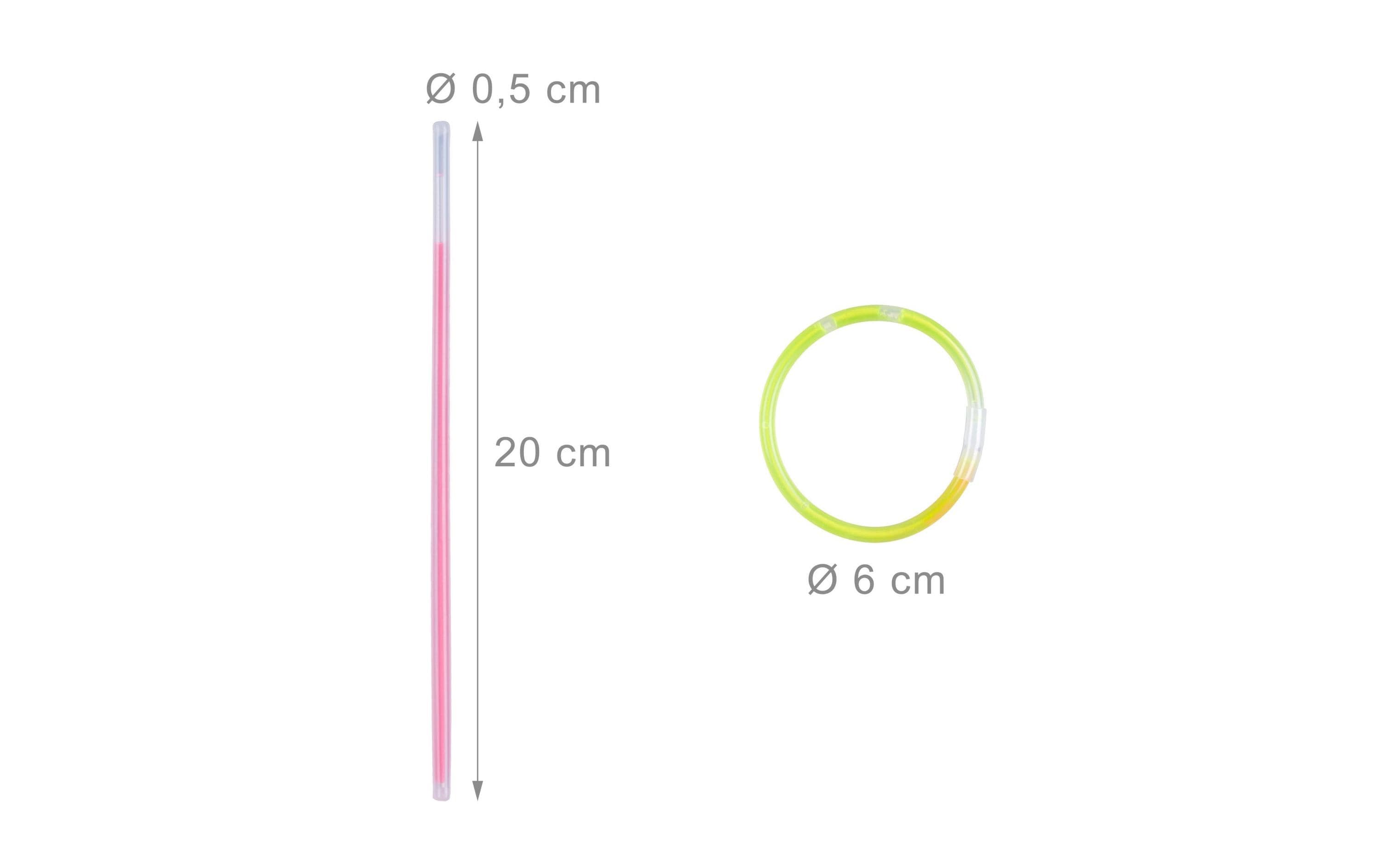 relaxdays Knicklicht Mehrfarbig 100 Stück, 20 x 0.5 cm