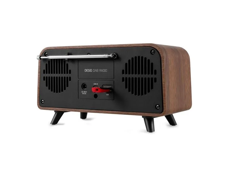 Audizio Desio-DWD Retro DAB+ Radio, Stereo, BT, darkwood Dunkelbraun