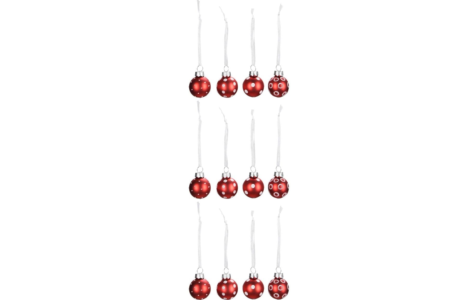 COCON Weihnachtskugeln Dots 12 Stück, Rot