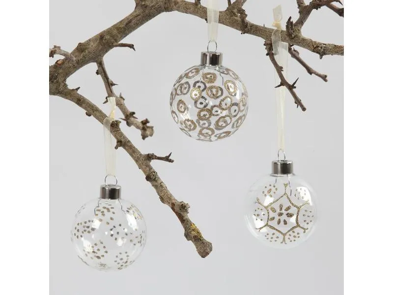 Creativ Company Weihnachtskugeln 7.9 x 8.9 cm zum Befüllen, 6 Stück