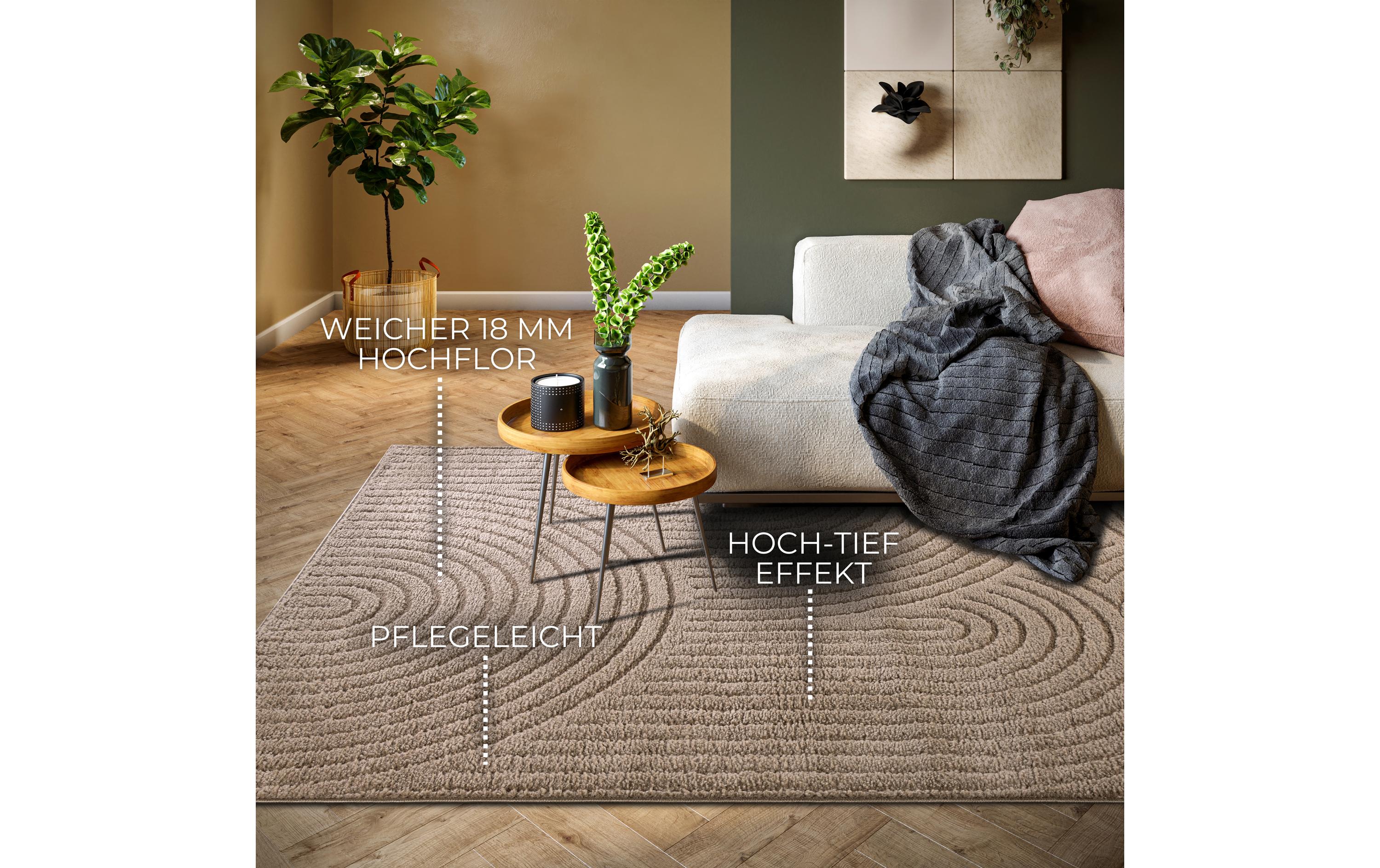 Elle Decoration Teppich Panglao 120 cm x 170 cm, Taupe