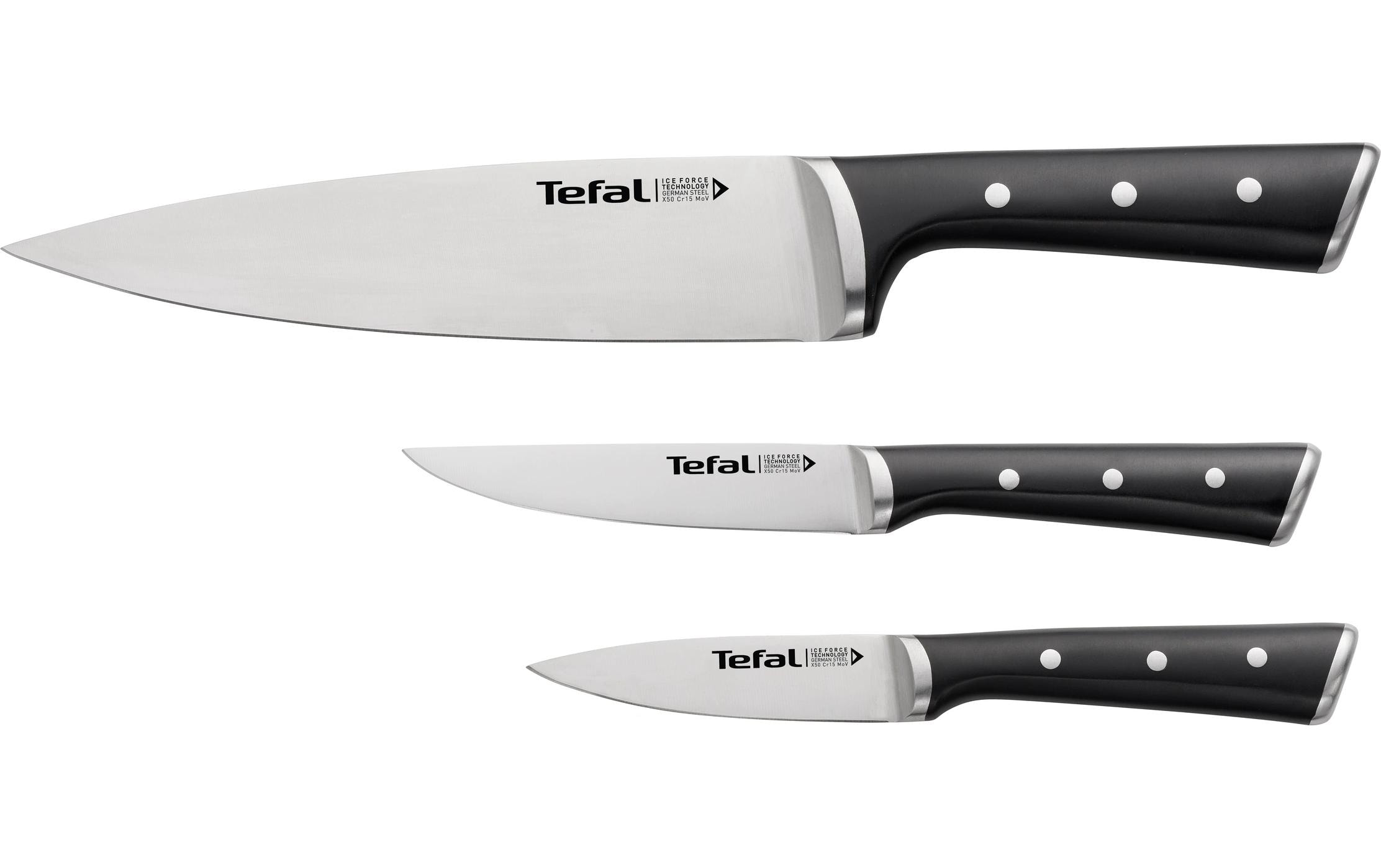 Tefal Messer-Set Ice Force 3-teilig Schwarz
