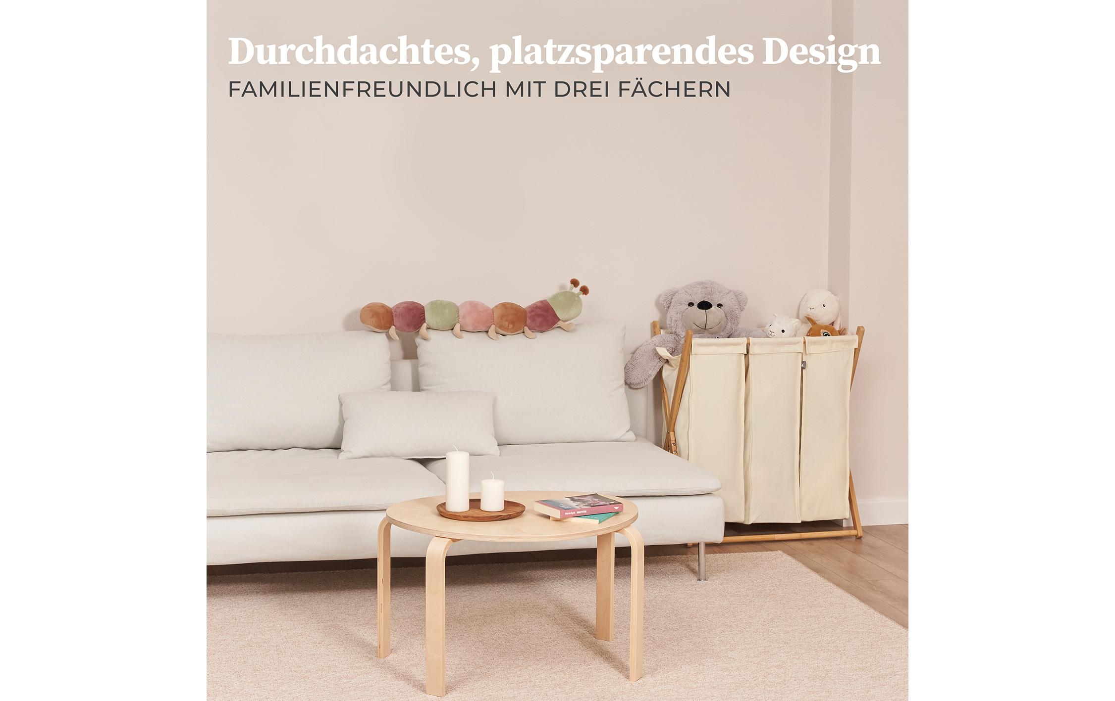 Hennez Wäschekorb Xavier 150 l, Grau/Nature