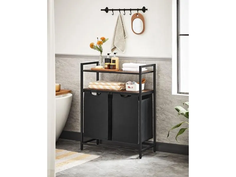 VASAGLE Wäschekorb 46 l, Schwarz VASAGLE Wäschekorb 46 l, Schwarz