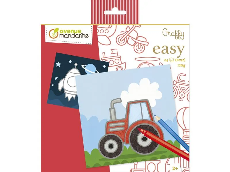 Avenue Mandarine Graffy Easy, Transportmittel – Rot 20 x 20 cm Avenue Mandarine Graffy Easy, Transportmittel – Rot 20 x 20 cm