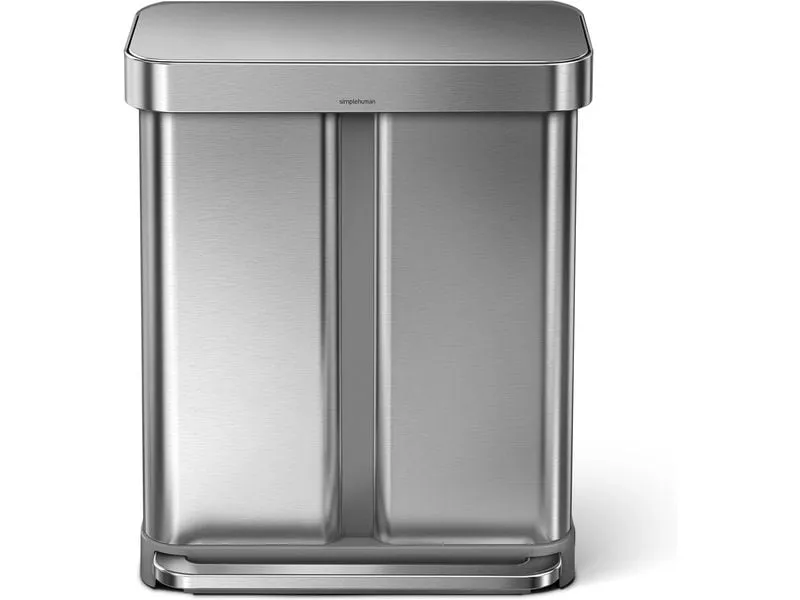 Simplehuman Abfalleimer Doppelkammer 58 l, Silber gebürstet Simplehuman Abfalleimer Doppelkammer 58 l, Silber gebürstet