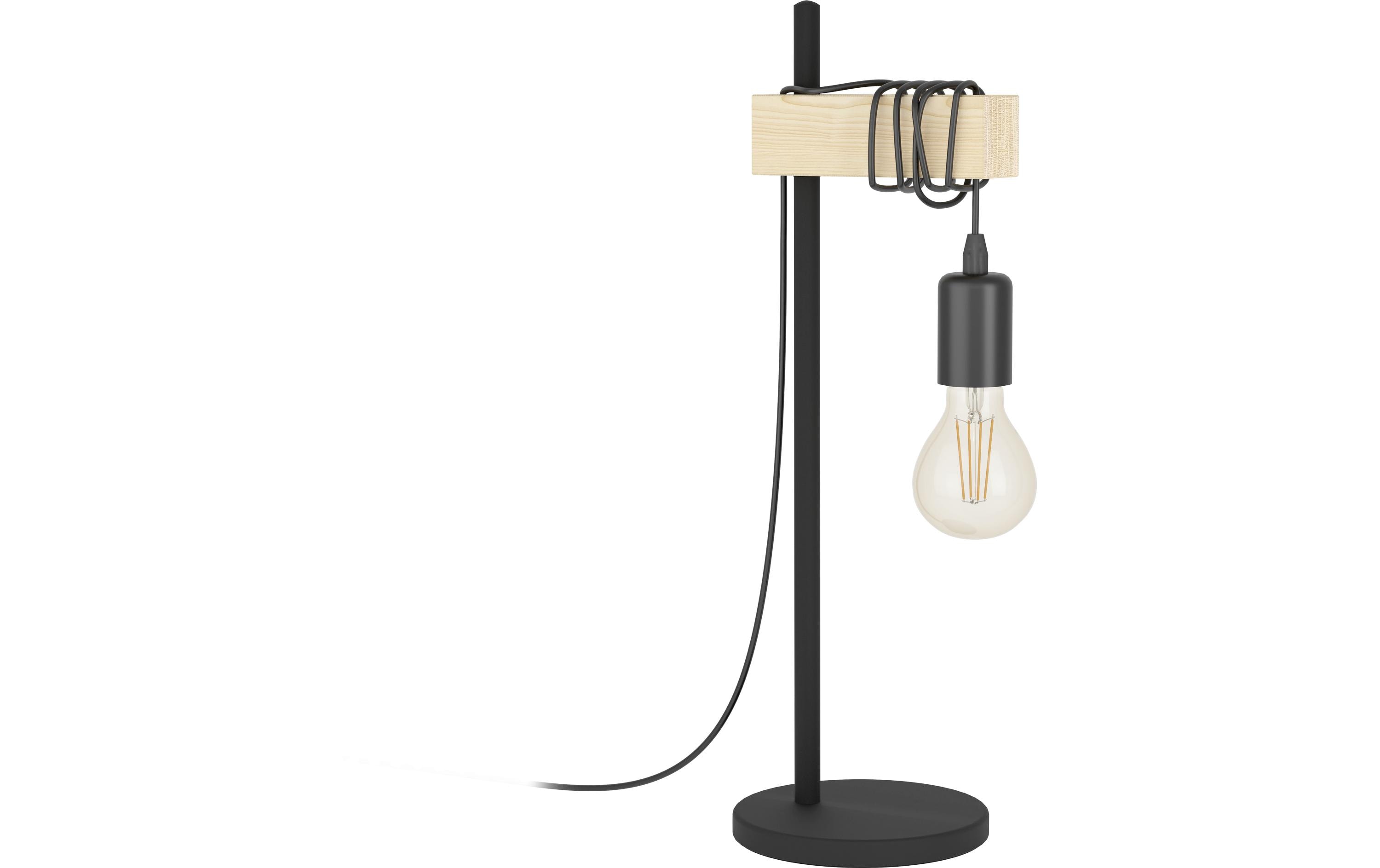 EGLO Leuchten Tischleuchte TOWNSHEND schwarz, braun exkl. E27 1x10W