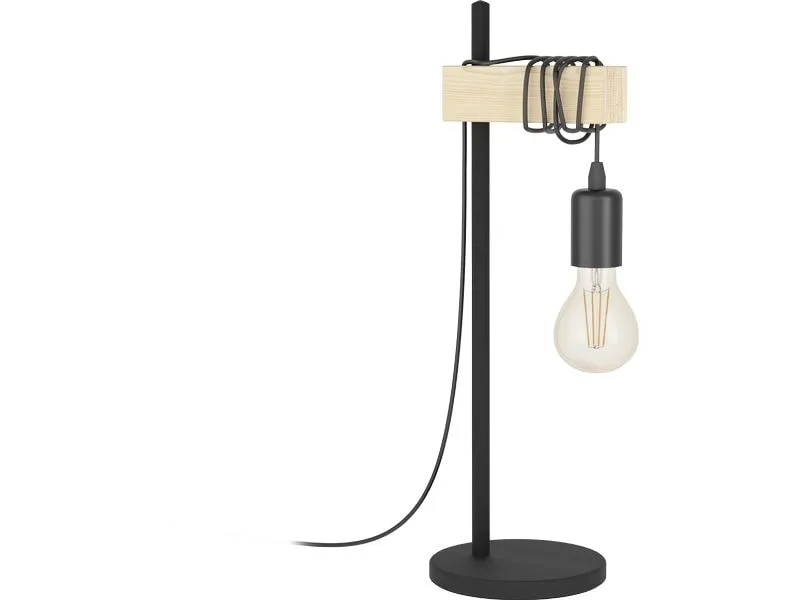 EGLO Leuchten Tischleuchte TOWNSHEND schwarz, braun exkl. E27 1x10W EGLO Leuchten Tischleuchte TOWNSHEND schwarz, braun exkl. E27 1x10W