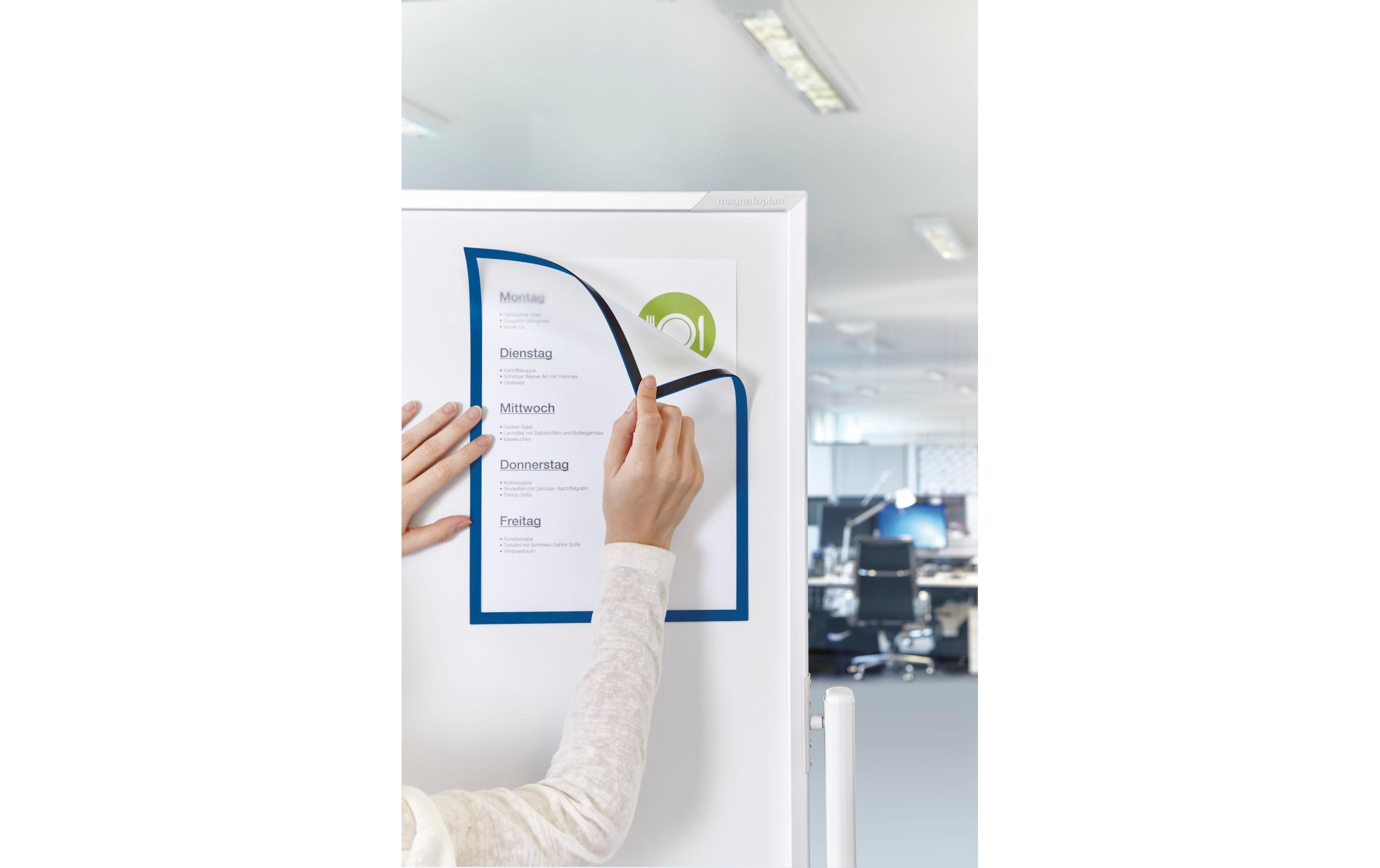 Magnetoplan Präsentationsrahmen Sichtfenster A4 Blau, 5 Stück