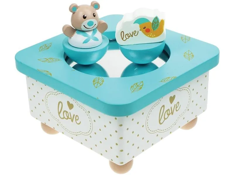 Spielba Holzspielwaren Musikspieldose Golden Bär blau Spielba Holzspielwaren Musikspieldose Golden Bär blau