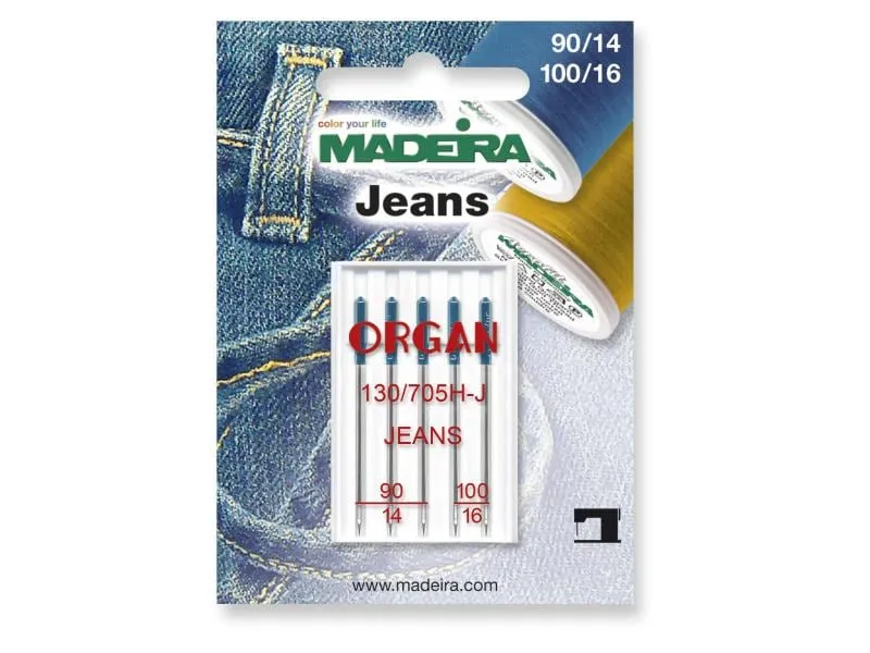 Madeira Maschinennadel für Jeans 90/14 100/16 5 Stück Madeira Maschinennadel für Jeans 90/14 100/16 5 Stück
