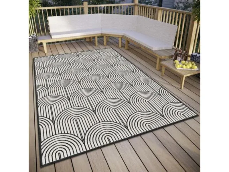 Hanse Home Pangli In- & Outdoor Teppich 120 x 170 cm, Schwarz Hanse Home Pangli In- & Outdoor Teppich 120 x 170 cm, Schwarz