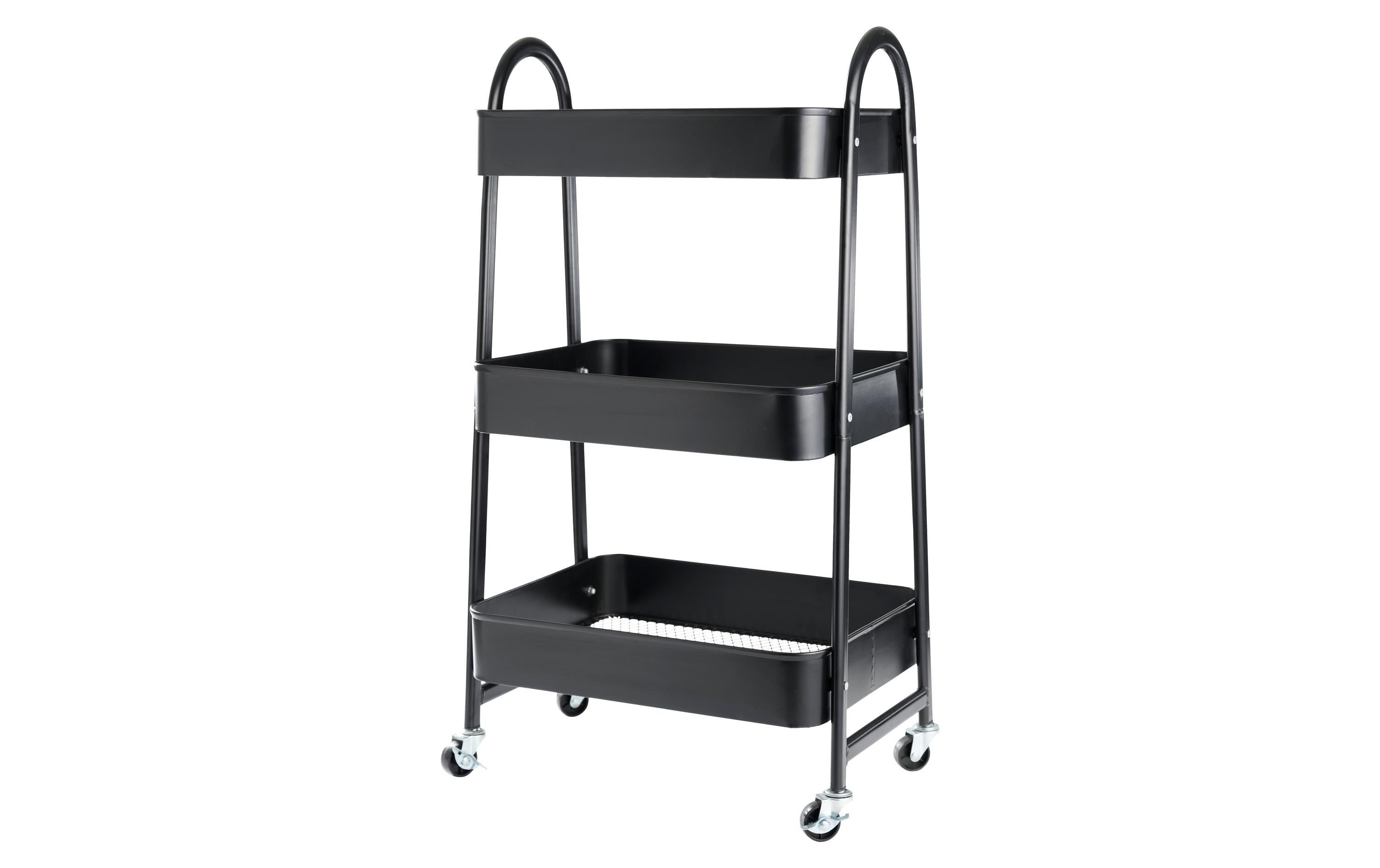 Schou Servierwagen mit 3 Etagen Schwarz