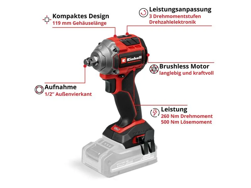 Einhell Akku-Schlagschrauber TP-CW 18/260-C Li BL (1 x 4.0Ah SK)