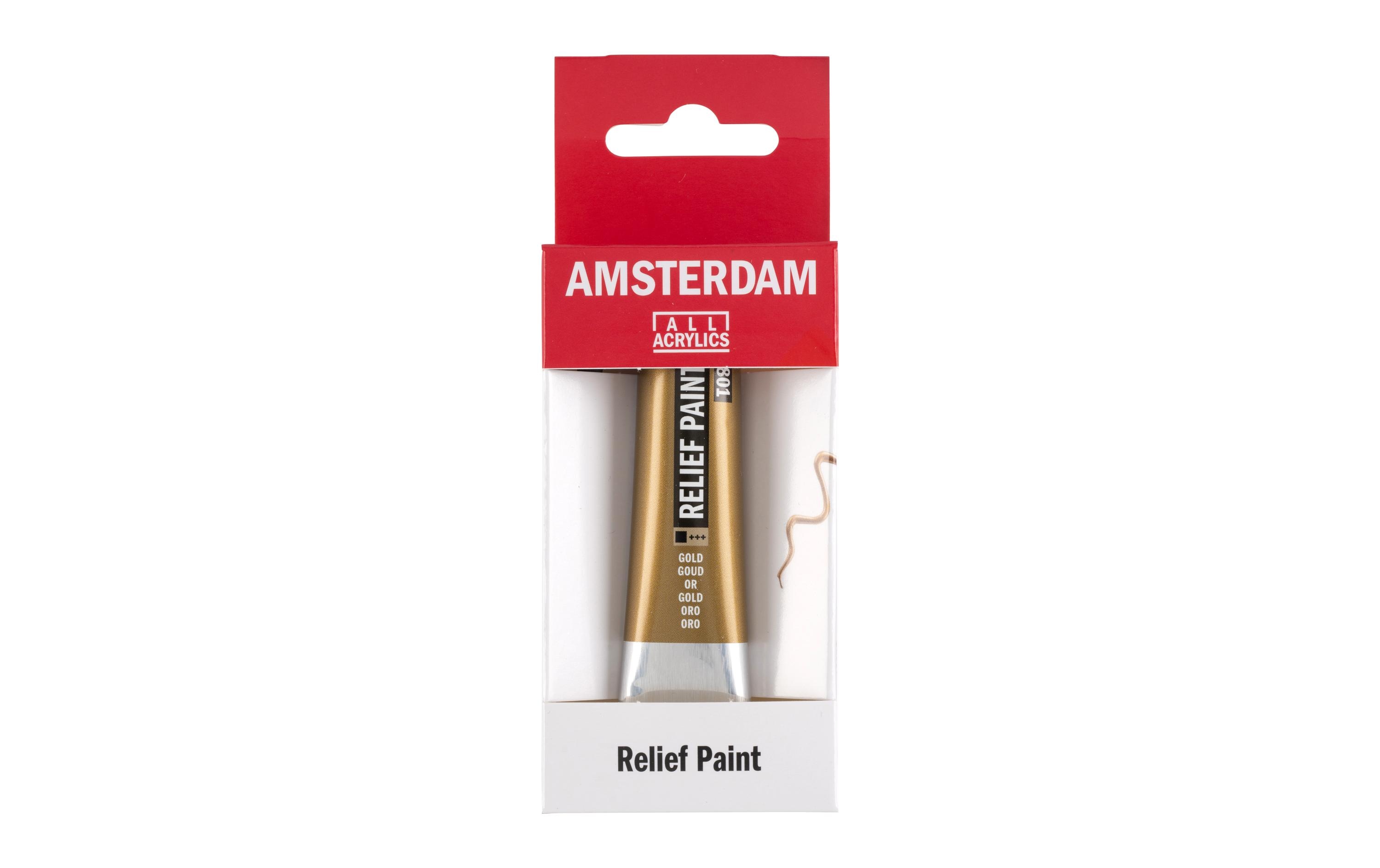 Amsterdam Acrylfarbe Reliefpaint 801 Gold deckend, 20 ml 20 ml, Gold