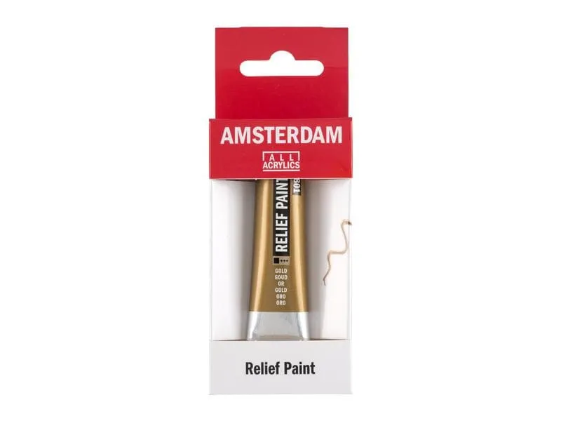 Amsterdam Acrylfarbe Reliefpaint 801 Gold deckend, 20 ml 20 ml, Gold
