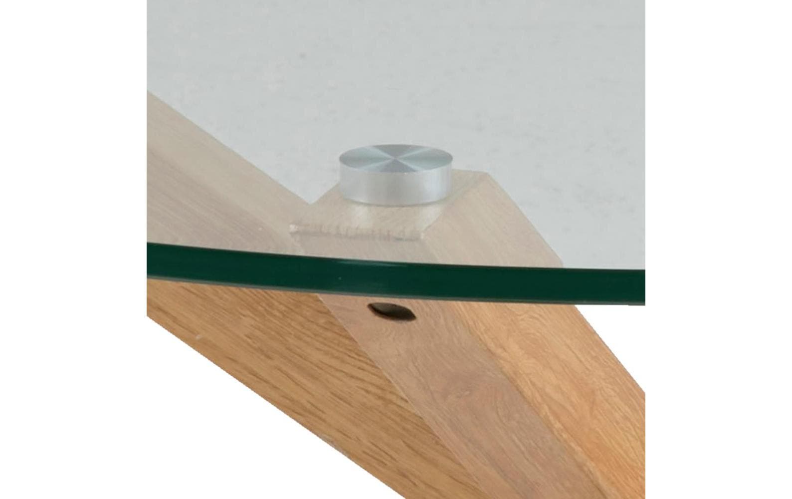 AC Design Couchtisch Heaven Ø 82 x 40 cm, Eiche/Glas