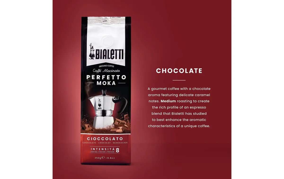 Bialetti Kaffee gemahlen Perfetto Moka Cioccolato 250 g Bialetti Kaffee gemahlen Perfetto Moka Cioccolato 250 g