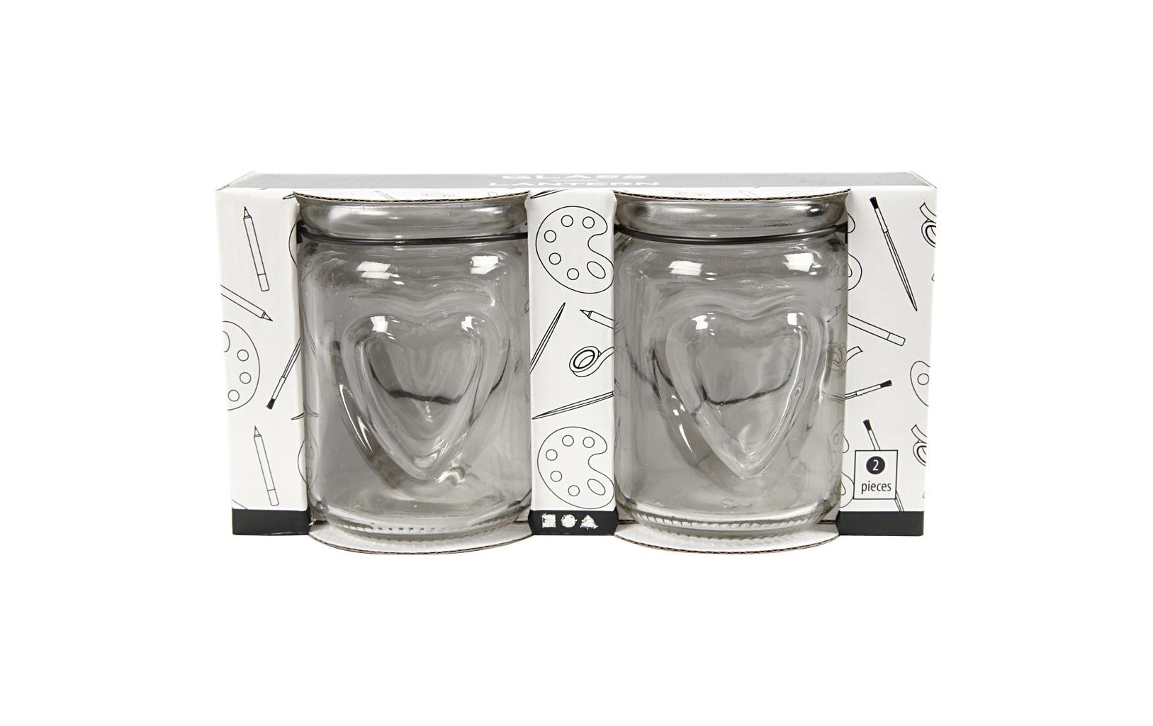 Creativ Company Glasgefäss Kerze 9.5 x 9 cm 2 Stück