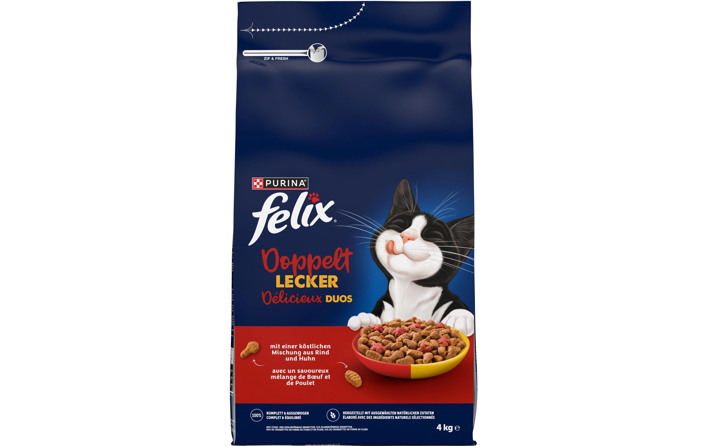 Felix Trockenfutter Doppelt Lecker Adult Fleisch 4 kg