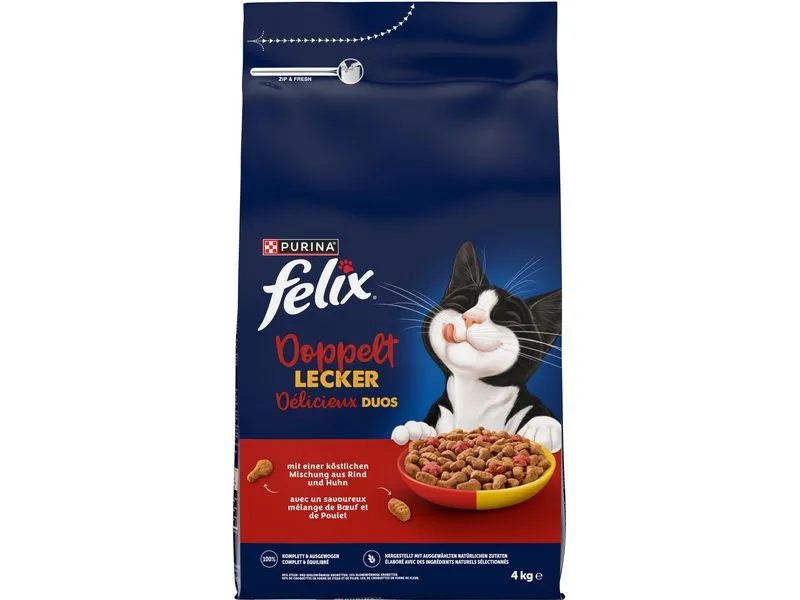 Felix Trockenfutter Doppelt Lecker Adult Fleisch 4 kg Felix Trockenfutter Doppelt Lecker Adult Fleisch 4 kg