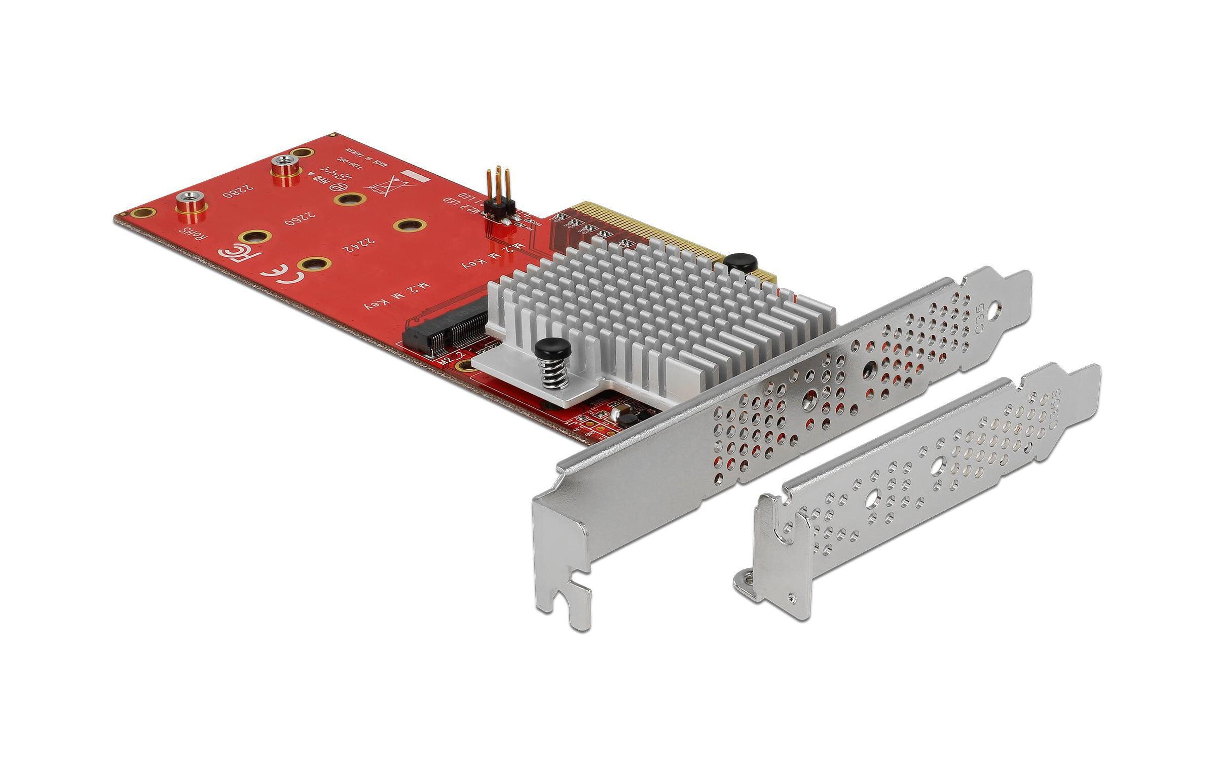 Delock Host Bus Adapter 2x NVME M.2 SSDs, PCI-Ex8, bootfähig Delock Host Bus Adapter 2x NVME M.2 SSDs, PCI-Ex8, bootfähig