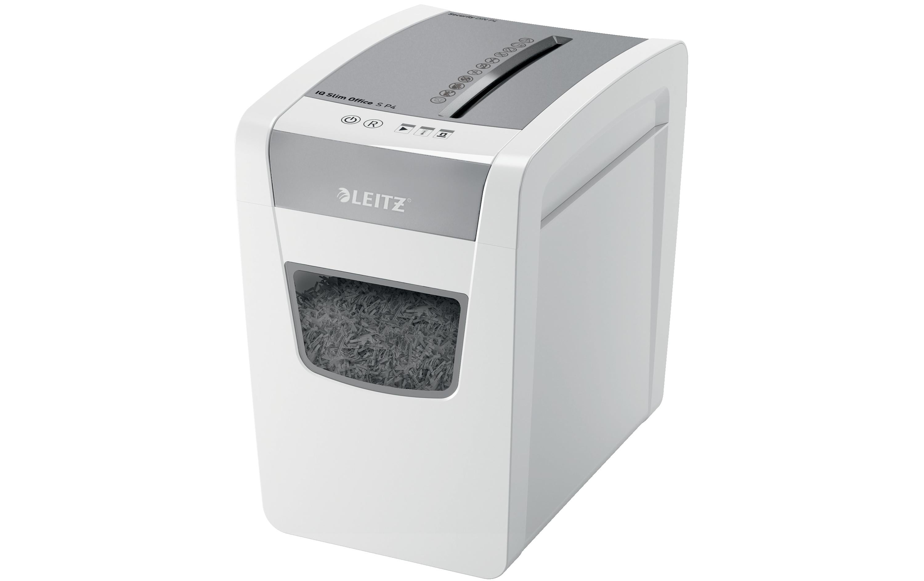 Leitz Bürogeräte Aktenvernichter IQ Slim Office S P-4, 12 Blatt