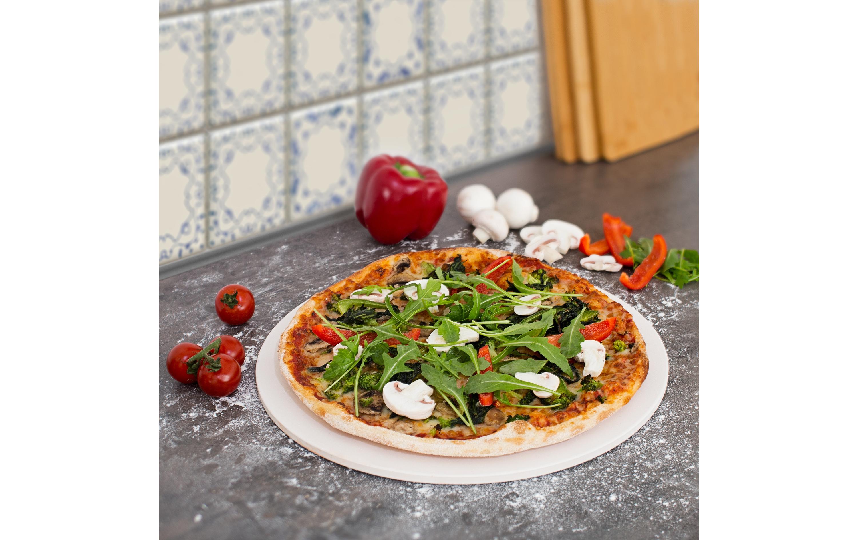 relaxdays Pizzastein Rund