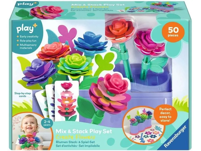 play+ Steck- und Spiel-Set Blumen