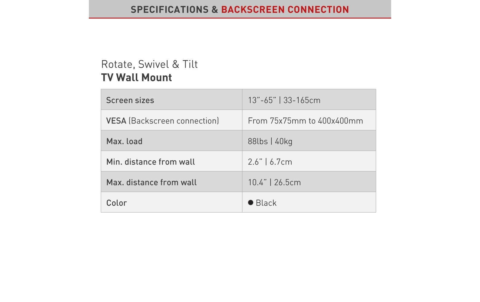 Barkan Wandhalterung BM331 Schwarz