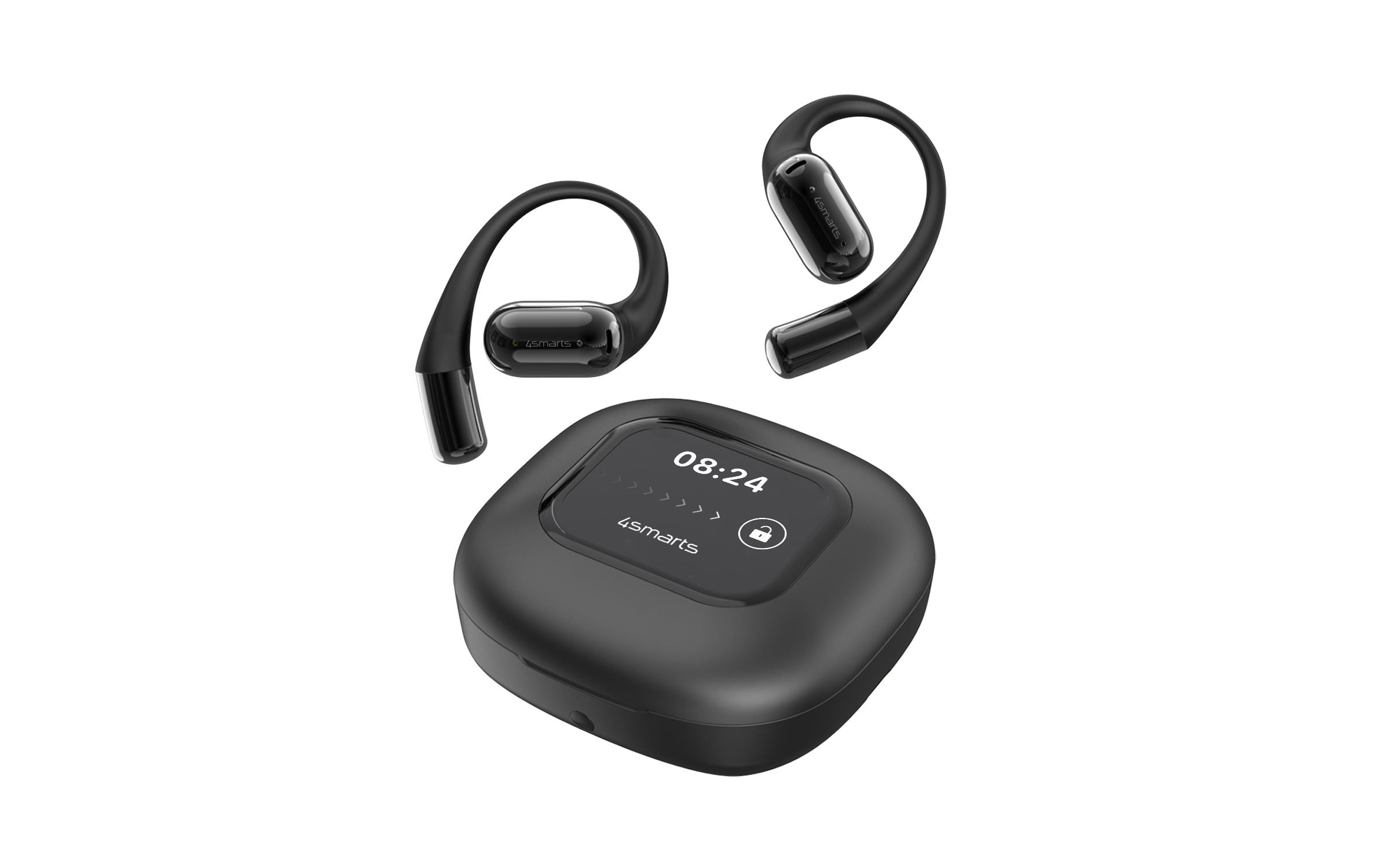 4smarts Open-Ear Bluetooth Kopfhörer SkyBuds AI Screen, Schwarz 4smarts Open-Ear Bluetooth Kopfhörer SkyBuds AI Screen, Schwarz
