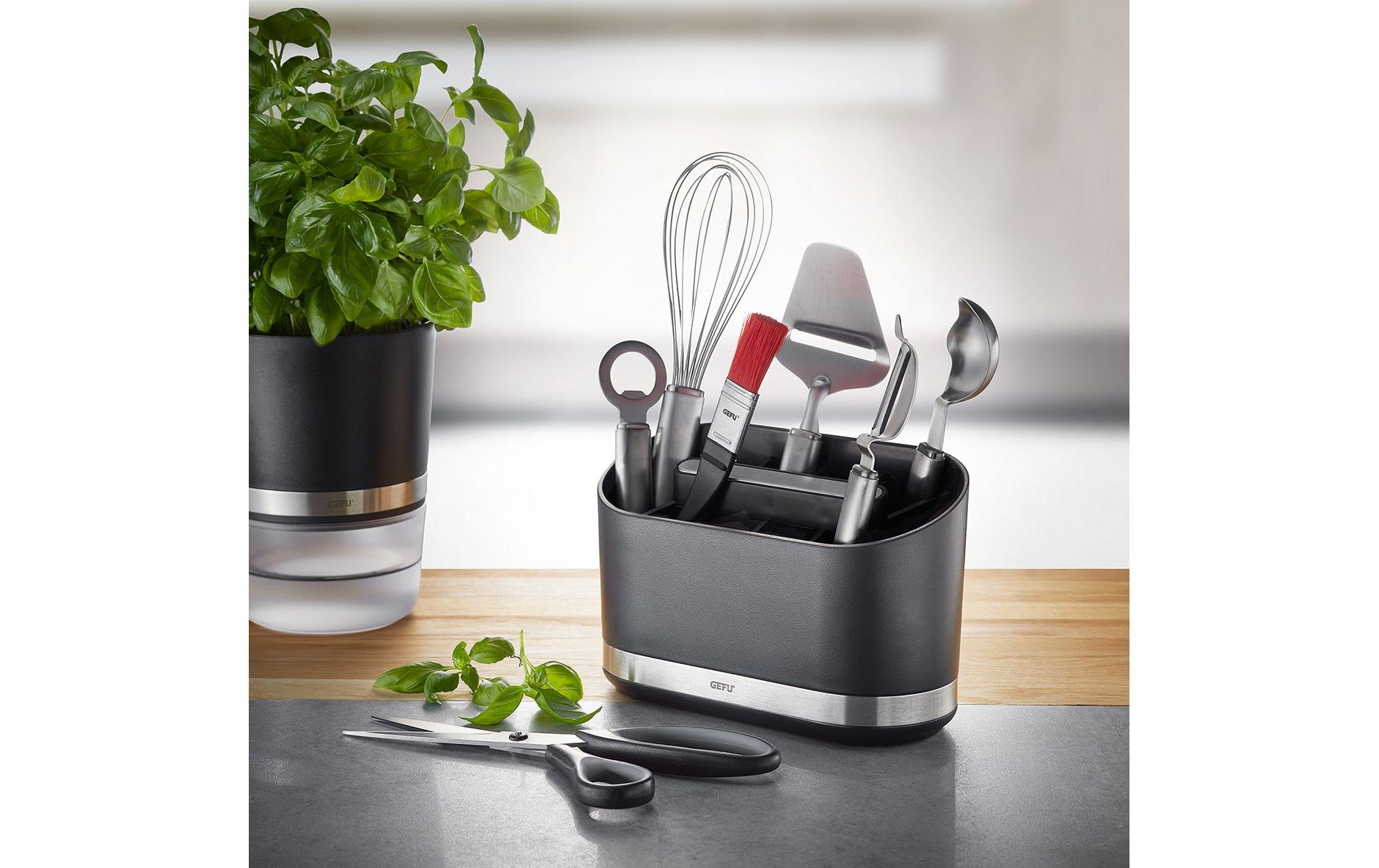 GEFU Küchenutensilienhalter Smartline Schwarz/Silber